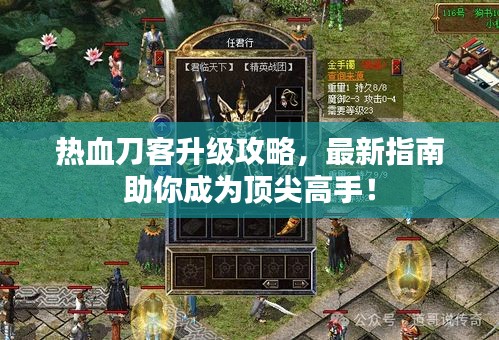 热血刀客升级攻略，最新指南助你成为顶尖高手！