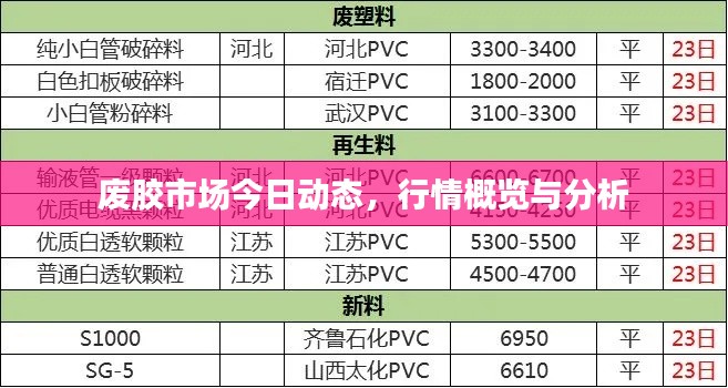 废胶市场今日动态，行情概览与分析